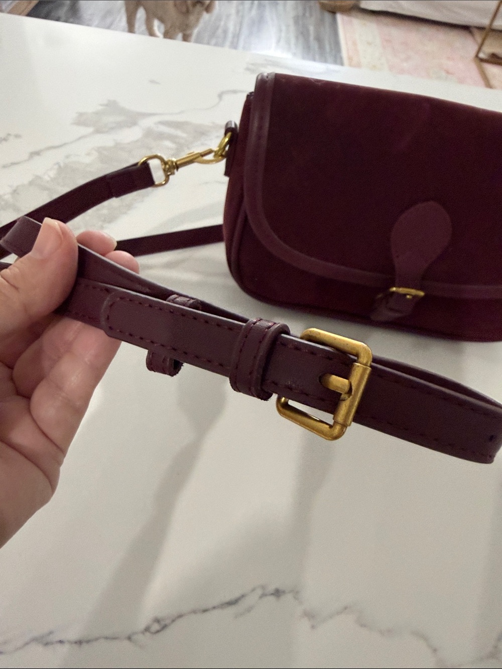 Classic Burgundy Crossbody Saddle Bag - Unbranded - Picture 2 of 8